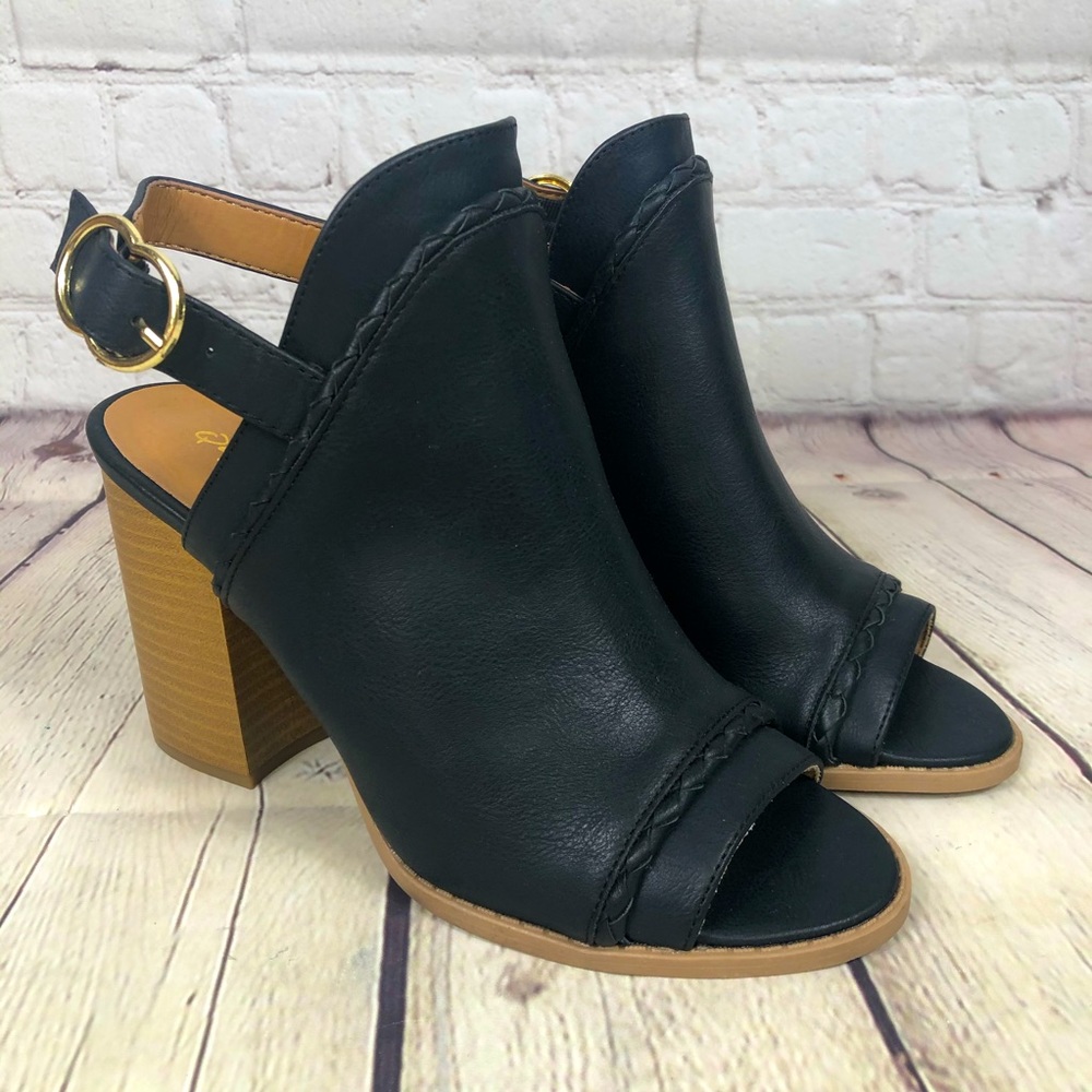 Qupid Brammer Peep Toe Mule Slingback Sandals 💕💕